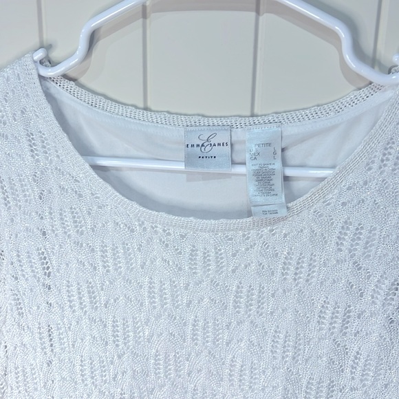 White Crochet sparkly Blouse Emma James L - Picture 2 of 4